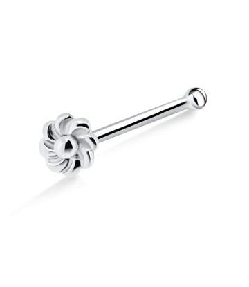 Twisted Flower Silver Bone Nose Stud NSKD-725